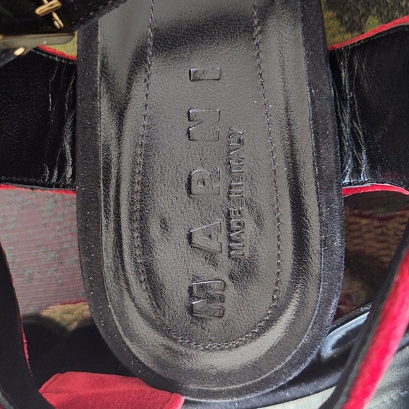 MARNI Velvet Suede Metallic Mary Jane Heels Size 40 - Picture 7 of 7